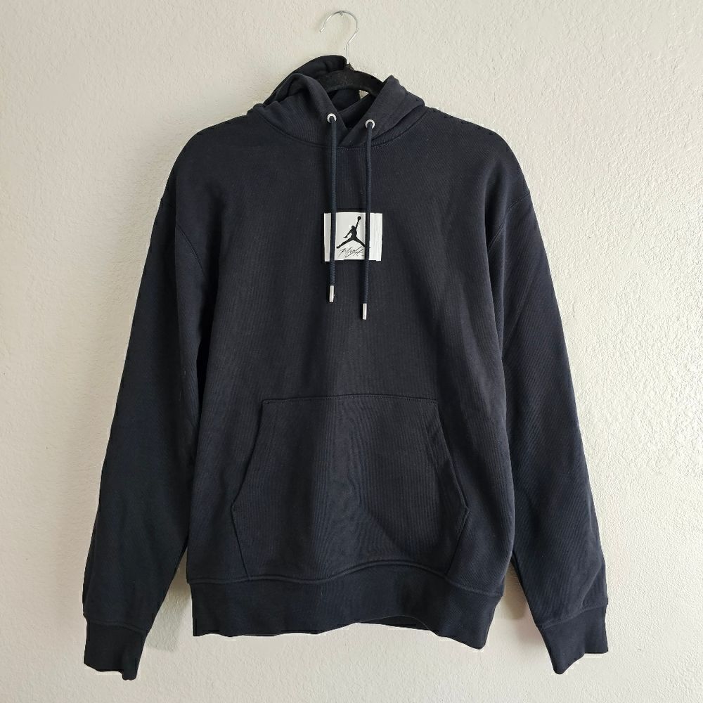 Air Jordan 1 3 4 Essentials Flight Hoodie Fleece Men's S Black White DQ7338-010